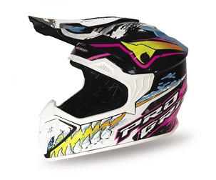 PROGRIP KASK PG3009 JURASSIC CROSS DZIECIĘCY / JUNIOR / KID KOLOR BIAŁY/CZARNY/RÓŻOWY/SELEDYNOWY ROZM. S (3009-382) ( HOMOLOGACJA ECE 22R06, ZAPIĘCIE DD )
