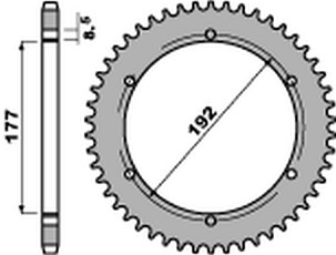 PBR RASPRODAJA LANČANIK ZADNJA 223 51 C45 HUSQVARNA WR 250 '83-'84, WR/CR 250 '80, WR 350 '81-'88, WR/CR 400 '81-'89, CR 400/430 '81-'83 (JTR223.51) (LANAC 520) (MADE IN ITALY)
