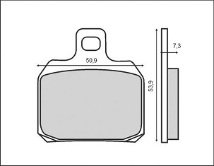 BRENTA PLOČICE KOČIONE KH266 (ORGANIC) BREMBO, ZADNJI APRILIA RSV 1000, DUCATI 696/796/821/848/937/939/944/1000/1098/1100/1200/1299
