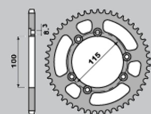 CHT RASPRODAJA LANČANIK ZADNJA ALUMINIJUMSKA T7075 (ERGAL) 4423 50 BETA 50RR, SUPERMOTARD, FANTIC CABALLERO (LANAC 420) BOJA SREBRNA