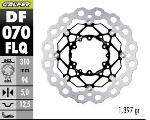 GALFER KOČIONI DISK PREDNJI HONDA CBR 600 RR '03-'17; CBR 1000 RR '04-'05; CB 1000 R '08-'17; CB 1300 F/S '05-; CTX 1300 C '14- (CUBIQ FLOATING) (310X940X5MM)
