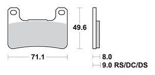 SBS PLOČICE KOČIONE KH379 STREET PERFORMANCE (EXCEL) SINTER BOJA ZLATNA ZA: SUZUKI GSX-R 600/750/100/1300 PREDNJI