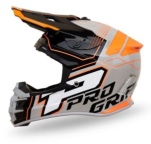 PROGRIP KASK CROSS PG3080 ADVENTURE KOLOR SZARY CZARNY POMARAŃCZOWY ROZM. L (3080-211) ( HOMOLOGACJA ECE 22R06, ZAPIĘCIE DD )
