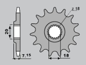 PBR RASPRODAJA LANČANIK PREDNJA 432 12 18NC SUZUKI RM 125 '92-'07, RMZ 250 '10-'12 (JTF427.12SC) (LANAC 520) (MADE IN ITALY)