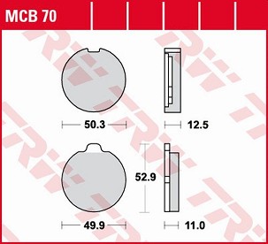 TRW ZF PLOČICE KOČIONE KH035 ORGANIC SUZUKI GS 400/750 '77-'79, GS 850 '79-'81 PREDNJI