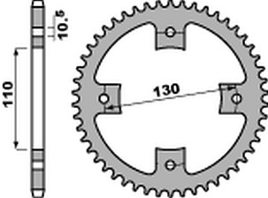 PBR RASPRODAJA LANČANIK ZADNJA 4355 48 C45 HONDA TRX 90 '93-'19, TRX 125 '85-'88 (JTR1355.48) (LANAC428) (STD.-2) (MADE IN ITALY)
