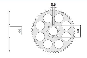 CHT RASPRODAJA LANČANIK ZADNJA 4461 52 YAMAHA DT 50R 99-02 (2078-52) (JTR1832.52)