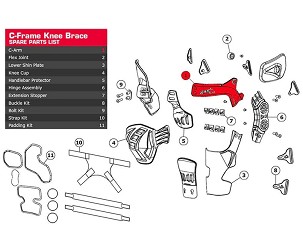 LEATT RAMA GORNJA ZA ORTEZE C-FRAME CARBON (STARI MODEL) I PRO CARBON LEVA VELIČINA S/M-L/XL (REZERVNI DELOVI)