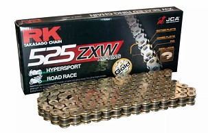 RK LANAC POGONSKI 525ZXW-114 (XW-RING) ZAKIVAK (CLF) U SETU BOJA ZLATNA (ZAPREMINA: ZA 1300 CCM) (46,4 KN)