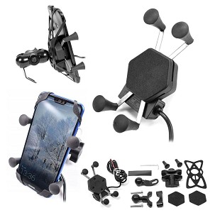 BIKETEC DRŽAČ MOTOCIKLISTIČKI TYP RAM "L" SA PUNJAČEM USB NA TELEFON MONTIRAN NA VOLAN ILI RETROVIZOR (EL)