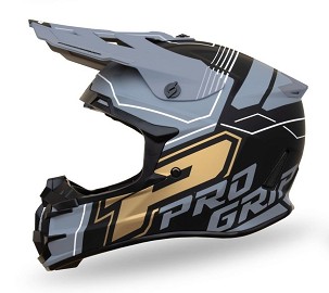 PROGRIP KACIGA CROSS PG3080 ADVENTURE BOJA CRNA SIVA ZLATNA MAT VEL. M (3080-402) ( HOMOLOGACIJA ECE 22R06, KOPČA DD )