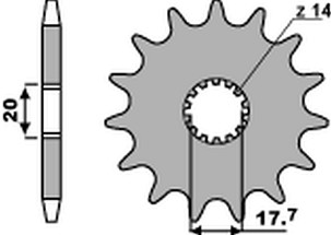 PBR RASPRODAJA LANČANIK PREDNJA 440 13 18NC YAMAHA YZ 125 '87-'92 (JTF564.13) (LANAC 520) (STD.) (MADE IN ITALY)