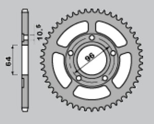 JR RASPRODAJA LANČANIK ZADNJA 242 53 HONDA XL125R '82-'87 (PRO LINK) (JTR242.53)