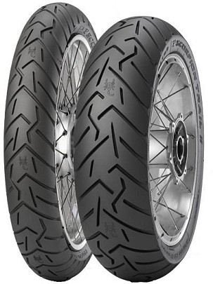 PIRELLI KOMPLET GUMA (2526300/25) 120/70ZR17 SCORPION TRAIL II (58W) TL M/C PREDNJA DOT 2025 + (2527500/25) 190/55ZR17 SCORPION TRAIL II (75W) TL M/C ZADNJA DOT 2025 + RUKAVICE UFO SKILL RADIAL VELIČINA L