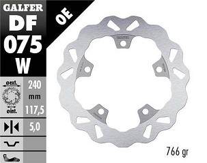 GALFER DISK KOČIONI ZADNJI HONDA CTX 750N (ABS) '13-; NC 700S/X (ABS) '12-'14; NC 750S/X (ABS) '14-; BMW G 310R/GS '16- (WAVE FIXED) (240X117X5MM)