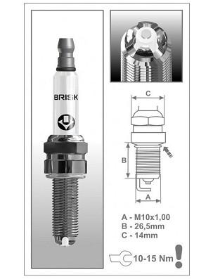 BRISK PREMIUM SVEĆICA PALJENJA COR10LGS KTM SXF/EXCF 250/450 '14-'22 , HUSQVARNA FC/FE '14-'22, GASGAS EC/EX '21-22, (PIERWSZY MONTAŽA - OEM)