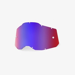 100 PERCENT RC2/AC2/ST2 REPLACEMENT LENS - MIRROR RED/BLUE - VIZIR/VIZIR ZA NAOČARA JEDNOSTRUKA RACECRAFT 2/ ACCURI 2/ STRATA 2 BOJA CRVENE/PLAVE OGLEDALO