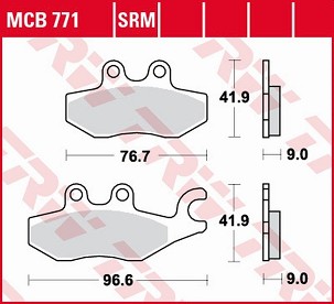 TRW ZF PLOČICE KOČIONE KH418 ORGANIC PIAGGIO BEVERLY 125 '10-, MEDELEY 125 '16-, MP3 125 '09-'12, X7 125 '08-'12, XEVO 125 '07-, MEDELEY 150 '16-, MP3 500 '09-, ZADNJI, PIAGGIO X9 125 '06-'07, X10 500, X10 350 '12-, PREDNJI/ZADNJI