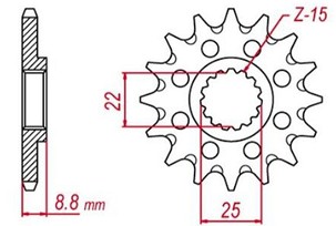 GROSSKOPF RASPRODAJA LANČANIK PREDNJA 1248 17 (124817) BETA '12-'25, KTM '86-'25, HUSQVARNA '14-'25, HUSABERG '09-'14, GASGAS '20-'25, (JTF1901.17) (LANAC 520)