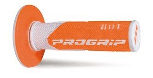 PROGRIP RUČKE PG801 OFF ROAD (22+25MM, DUŽ.115MM) BOJA BELA/NARANDŽASTA FLUO (DVOKOMPONENTNE) (PG801WH/ORF) (801-242)