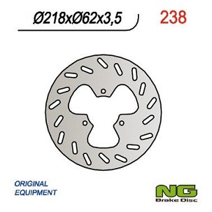 NG DISK KOČIONI ZADNJI DERBI 50/125, GAS GAS 125/450 (218X62X3,5) 3 OTWORY PREČN.10,5