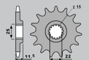 CHT RASPRODAJA LANČANIK PREDNJA 1252 14 KTM LC4 (4021-14) (JTF1902.14)