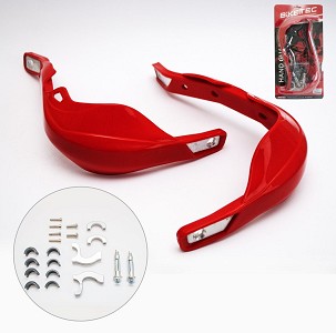 BIKETEC PARTS ŠTITNICI RUKU (HAND GUARD) ALU BOJA CRVENA (SA NOSAČIMI 22MM I 28MM)