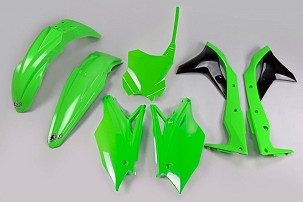 UFO KOMPLET PLASTIKE KAWASAKI KXF 250 '18-'20 BOJA OEM '20 (ZELENA/CRNA) (KA225E999K)