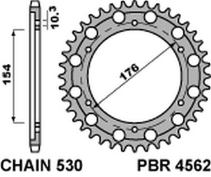 PBR RASPRODAJA LANČANIK ZADNJA 4562 45 C45 HONDA CB 1000R '08-'18 (JTR1340.45) (LANAC530) (SDT.+1) (MADE IN ITALY)