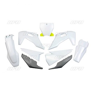 UFO KOMPLET PLASTIKE HUSQVARNA TC 125/250 '19-'22, FC 250/350/450 '19-'22 BOJA OEM '20 (BELA/GRAFITOWY) (HU622E999X)