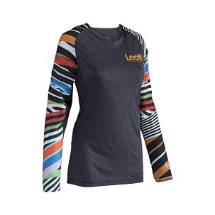 LEATT MAJICA BICIKLOWA (ŽENSKA) MTB ALLMTN 3.0 JERSEY WOMEN STRIPES BOJA SIVA/MULTICOLOR VELIČINA S