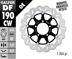GALFER DISK KOČIONI PREDNJI KAWASAKI SA 800 '13-; ZX-6R (636) '13-; ZX 10R NINJA '08-; VERSYS 1000 '15-; GTR 1400 '07-; ZZR 1400 '06- (WAVE FLOATING) (310X80X5MM)