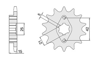 CHT RASPRODAJA LANČANIK PREDNJA 7003 15 DUCATI PANTAH 350 500/650 81-82 (492-15)
