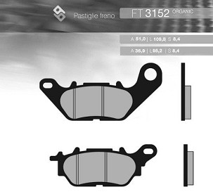 BRENTA PLOČICE KOČIONE KH464 YAMAHA YBR 125 '06-'15, N-MAX 125 / 150 PREDNJI (FT 3152)