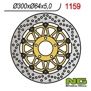 NG PREDNJI KOČIONI DISK SUZUKI GSX 750 '97-'03, VZ 800 MARAUDER '96-'08 (300X64X5) PLIVAJUĆI (ZLATNI CENTAR)