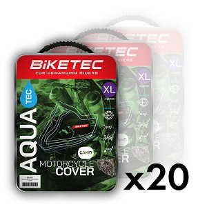 BIKETEC PAKET 20 KOMAD NAVLAKA (NAVLAKA) VODOOTPORNIH AQUATEC NA MOTOCIKL BOJA CRNA/SIVA VELIČINA S