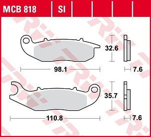TRW ZF PLOČICE KOČIONE KH465 ORGANIC AJP PR3/PR4/PR5 '13-,DERBI TERRA/CITY CROSS 125 '08-'16, HONDA CRF 250L/M/R '13-, PIAGGIO LIBERTY/MEDLEY 125/150 '16-, RIJEJU 125 MARATHON PRO '11-, GAS GAS EC 250/300 '12-'16 PREDNJI