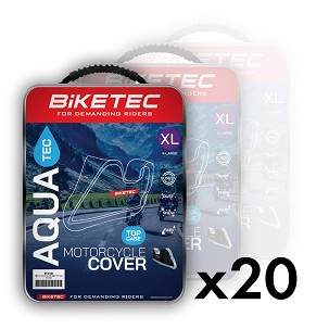 BIKETEC PAKET 20 KOMAD NAVLAKA (NAVLAKA) VODOOTPORNIH AQUATEC NA MOTOCIKL SA MESTOM NA CENTRALNI KOFER BOJA CRNA/SIVA VELIČINA M