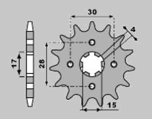 PBR RASPRODAJA LANČANIK PREDNJA 255 13 18NC NSR 50 (89-93) (LANAC 420) (MADE IN ITALY)