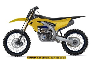 UFO KOMPLET PLASTIKE (FULL KIT) SA ŠTITNICIMA TELESKOPA (AMORTIZERA) YAMAHA YZF 250 '24-'26, YZF 450 '23-'25 BOJA ZLATNA - RASPRODAJA