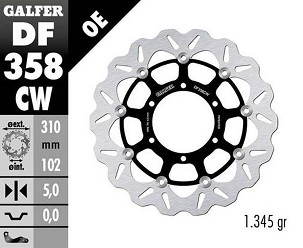 GALFER DISK KOČIONI PREDNJI SUZUKI GSX-R 600 '08-; GSX-R 750 '08-; GSX-R 1000 '09-'15 (WAVE FLOATING) (310X102X5MM)