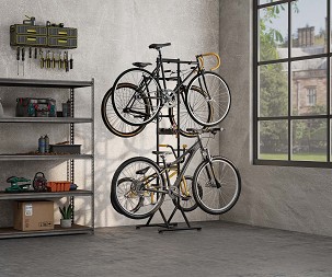 BIKETEC STALAK BICIKLISTIČKI (WOLNOSTOJACY NA 4 BICIKLA) BOJA CRNA ( BIKE RACK)