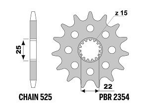 PBR13/07 PREDNJI LANČANIK 2354 16 (LANAC 525) (MADE IN ITALY)