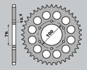 JR RASPRODAJA LANČANIK ZADNJA 816 43 SUZUKI GSX 1100F '88-'96, GSX-R 1100 '89-'00, SUZUKI GS 550 '79-'88, GSX 750 '83-'03, FR 900RR '94-'00