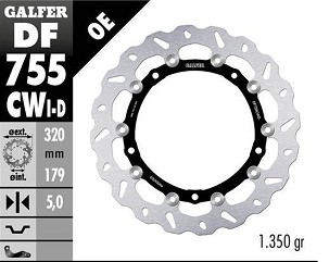 GALFER DISK KOČIONI PREDNJI BMW S 1000R/RR/XR '09-'22 (DESNA) (WAVE FLOATING) (320X179X5MM)