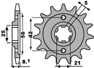 PBR RASPRODAJA LANČANIK PREDNJA 581 13 18NC YAMAHA TT 350 '86-'99 (JTF575.13) (LANAC 520) (STD.-1) (MADE IN ITALY)