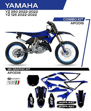 UFO KOMPLET NALEPNICA (FOLIJA) YAMAHA YZ 125/250 '22 APODIS BOJA CRNA - RASPRODAJA