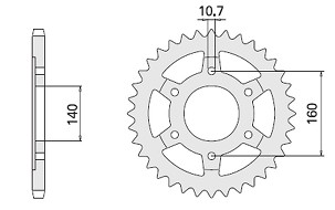 CHT RASPRODAJA LANČANIK ZADNJA 502 47 502 47 KAWASAKI GPX750R (502-47) (JTR502.47)