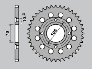 CHT RASPRODAJA LANČANIK ZADNJA 278 38 HONDA CB 250 360 400 73-79 (278-38) (JTR278.38)