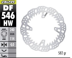 GALFER ZADNJI DISK KOČNICE DUCATI DESMO 450MX '24-'26 (240x114x4mm) SHARK ENDURO MX